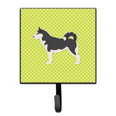 Carolines Treasures Siberian Husky Checkerboard Green Leash or Key Holder BB3880SH4